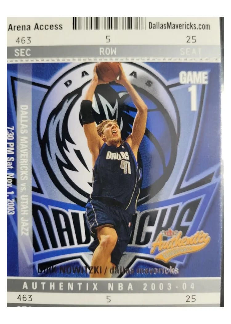 2003 Fleer Authentix Dirk Nowitzki #52 card