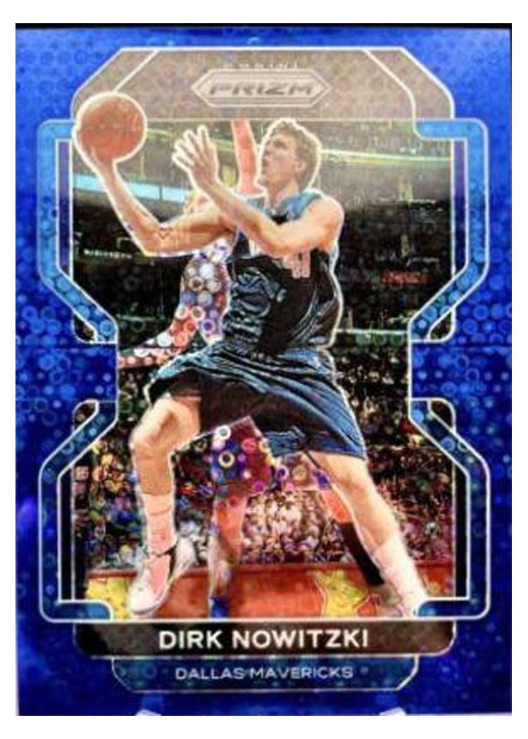 2021-22 Panini Prizm Base Set Dirk Nowitzki Fast Break Blue Prizm #289 card