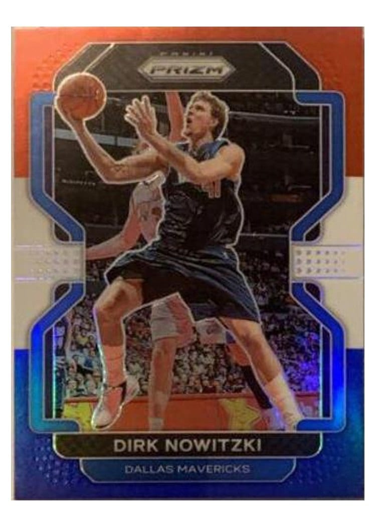 2021-22 Panini Prizm Base Set Dirk Nowitzki Red White Blue Prizm #289 card