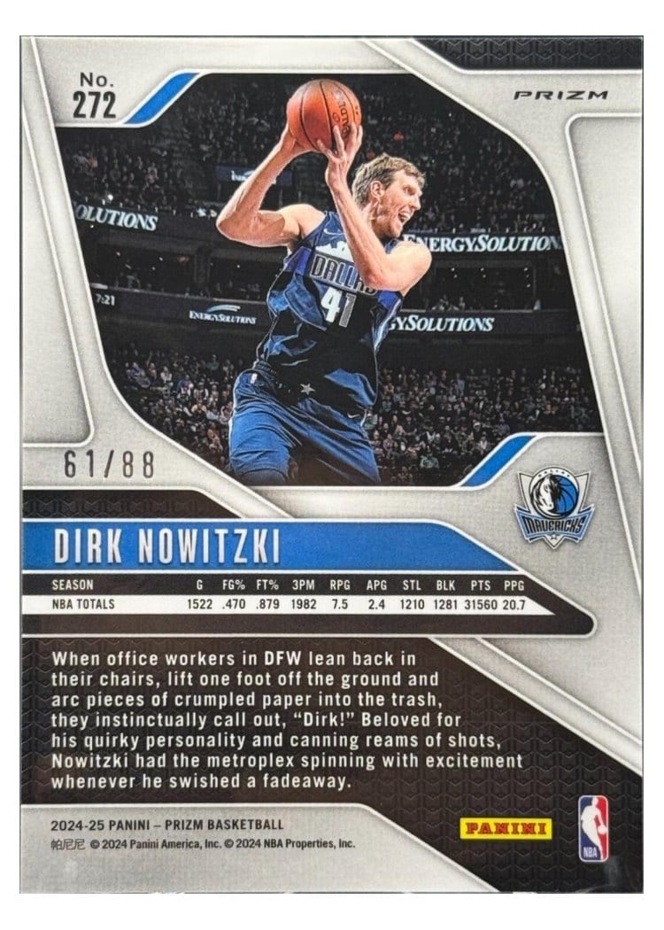 2024-25 Panini Prizm Base Set Dirk Nowitzki #272 card
