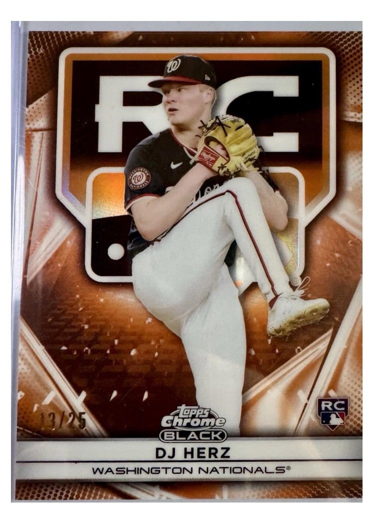 2025 Topps Chrome Black Rookie Design Variations DJ Herz #43 card
