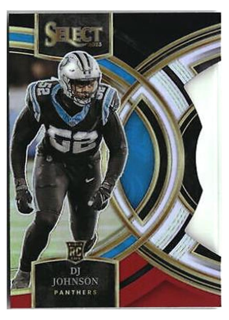 2023 Panini Select Base Set DJ Johnson Black Red Prizm Die-Cut #143 card
