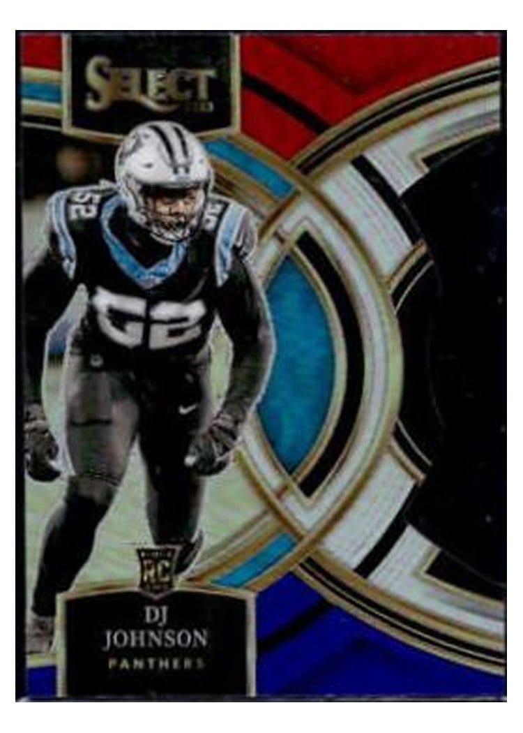 2023 Panini Select Base Set DJ Johnson Red Blue Prizm Die-Cut #143 card