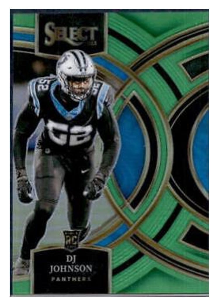 2023 Panini Select Base Set DJ Johnson Neon Green Prizm #143 card