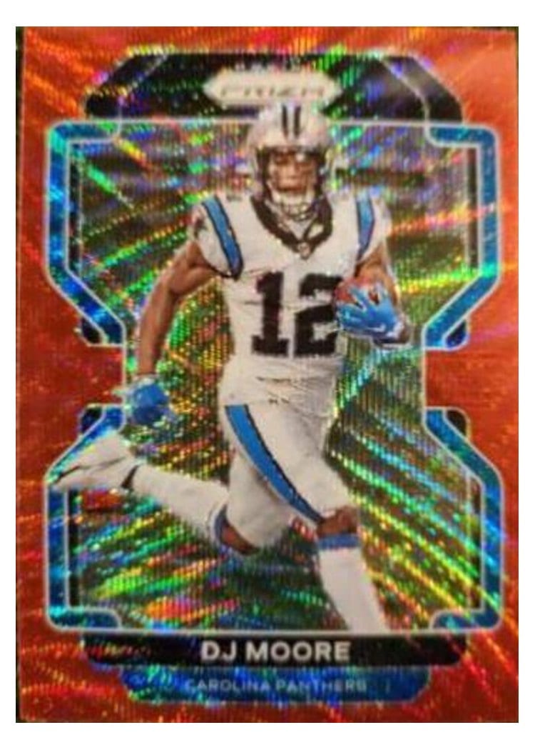 2021 Panini Prizm Base Set DJ Moore Red Wave Prizm #311 card