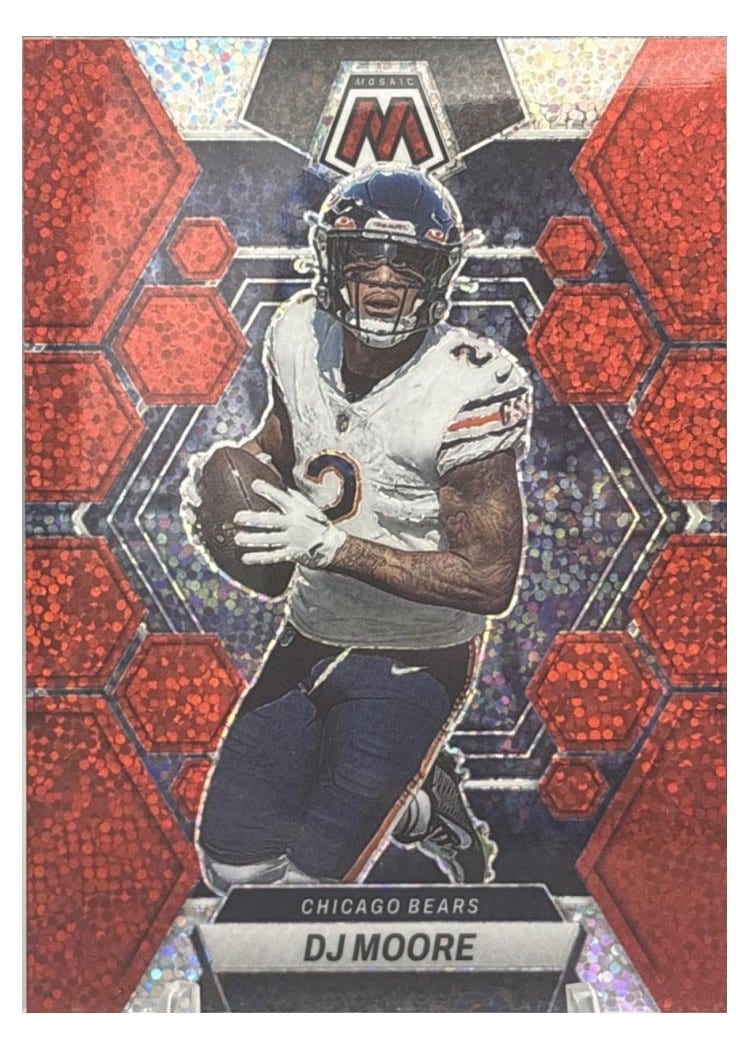 2023 Panini Mosaic Base Set DJ Moore Red Sparkle #34 card