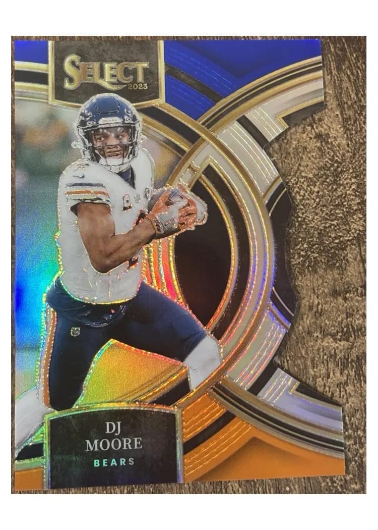 2023 Panini Select Base Set DJ Moore Blue Orange Prizm Die-Cut #159 card