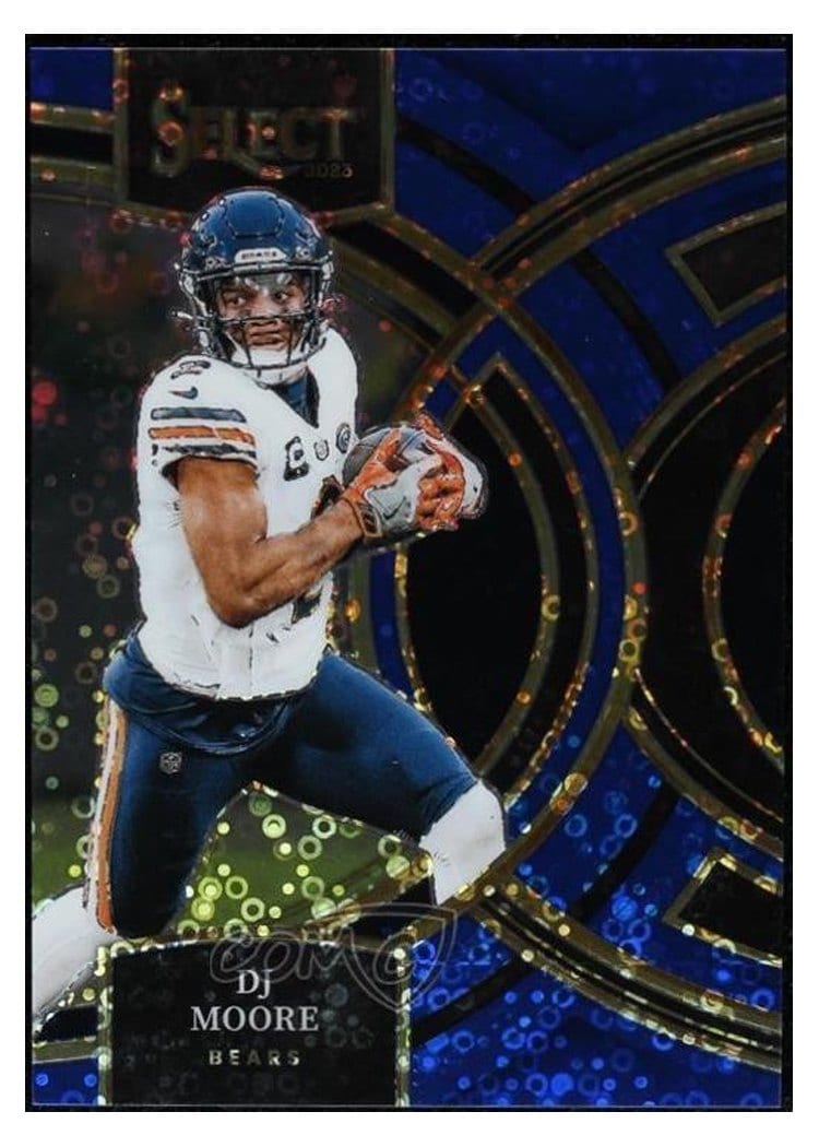 2023 Panini Select Base Set DJ Moore Disco Blue Prizm #159 card