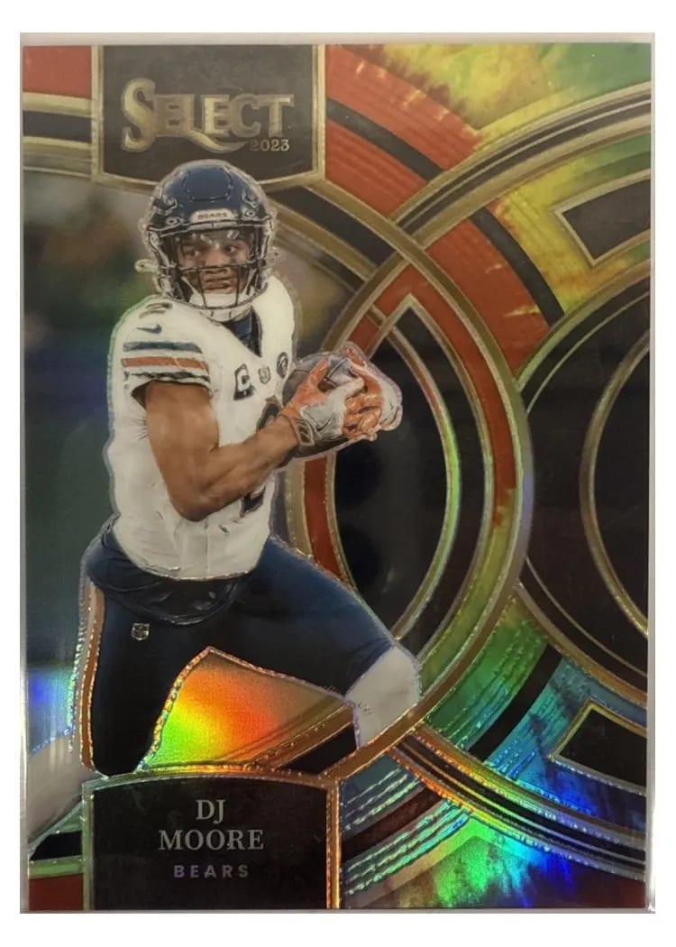 2023 Panini Select Base Set DJ Moore Tie-Dye Prizm #159 card