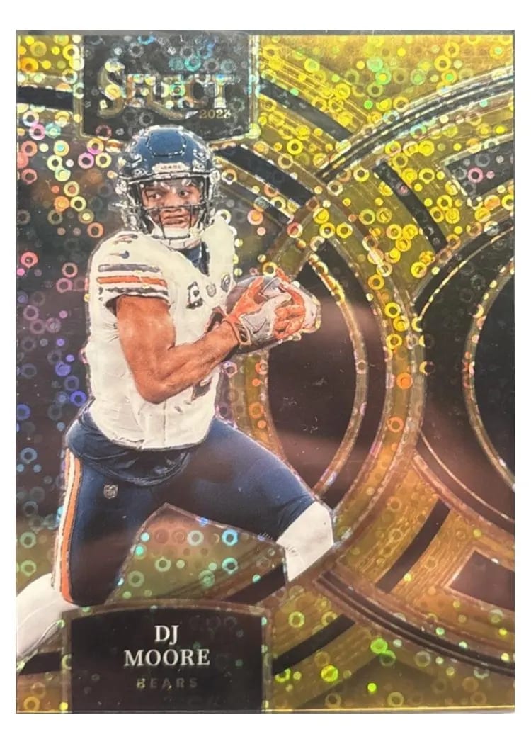 2023 Panini Select Base Set DJ Moore Disco Gold Prizm #159 card