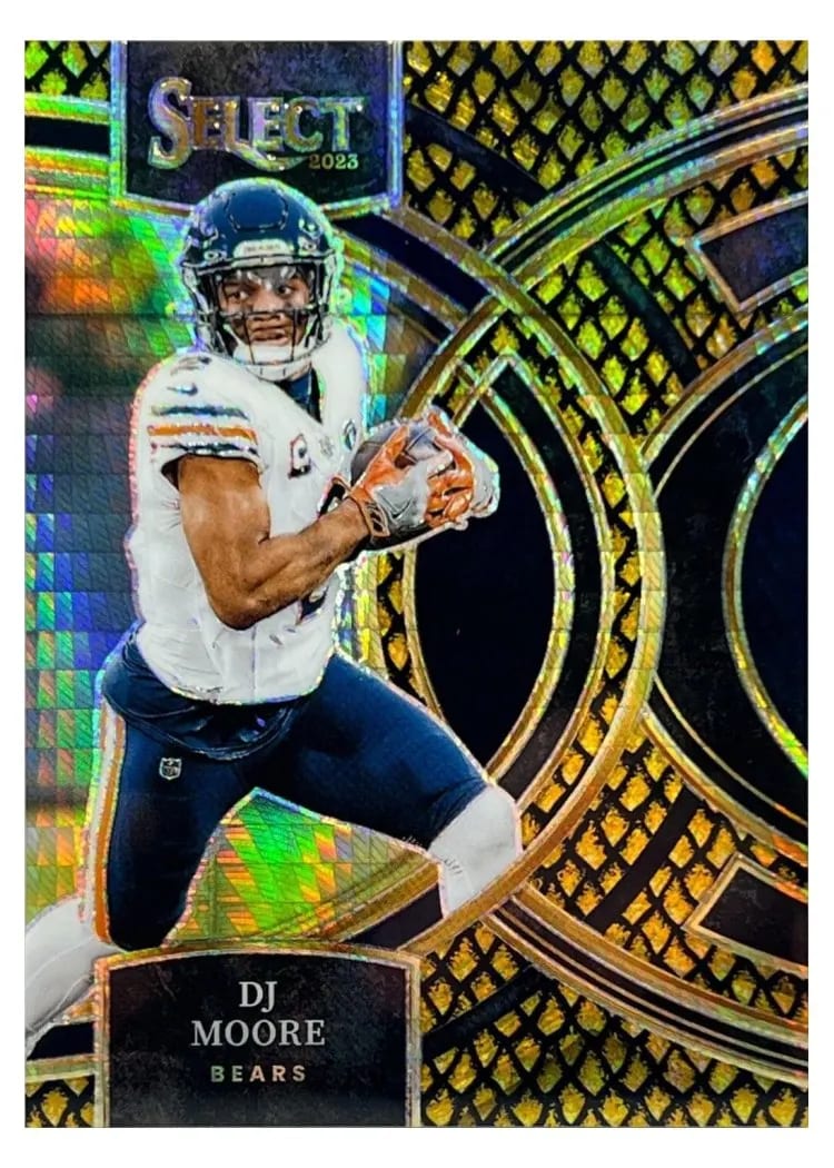 2023 Panini Select Base Set DJ Moore Dragon Scale Gold Prizm #159 card