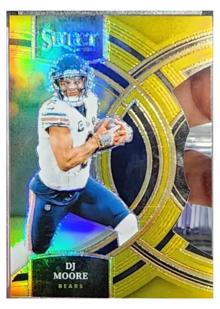 2023 Panini Select Base Set DJ Moore Gold Prizm Die-Cut #159 card