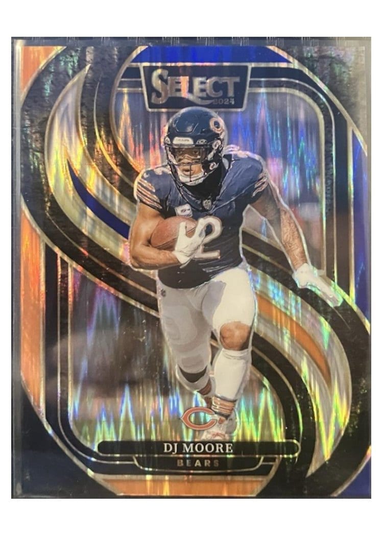 2024 Panini Select Base Set DJ Moore Blue Orange Prizm Shock #151 card