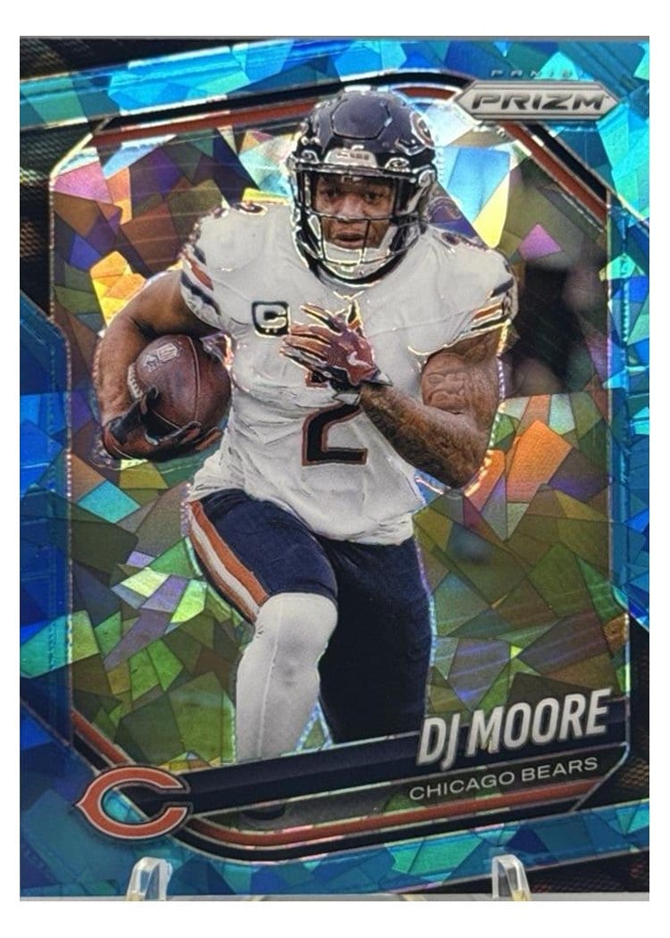 2025 Panini Prizm Base Set DJ Moore Blue Ice #92 card
