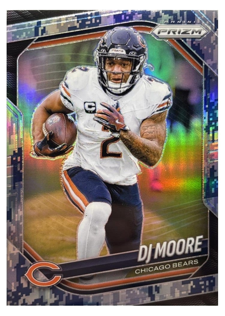 2025 Panini Prizm Base Set DJ Moore Navy Camo #92 card