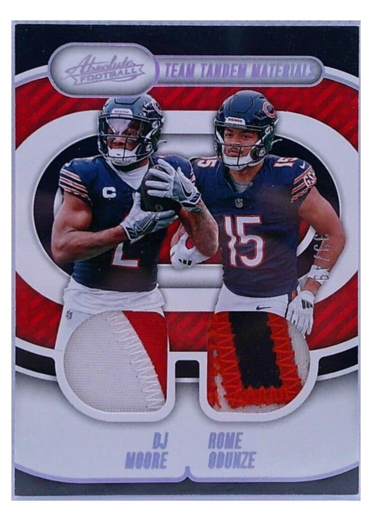 2024 Panini Absolute Team Tandem Materials DJ Moore / Rome Odunze #TTM-RC3 card