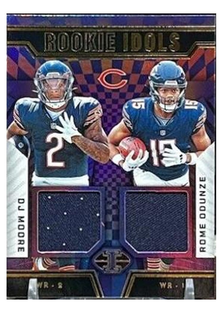 2024 Panini Illusions Rookie Idols Dual Memorabilia DJ Moore/Rome Odunze #8 card