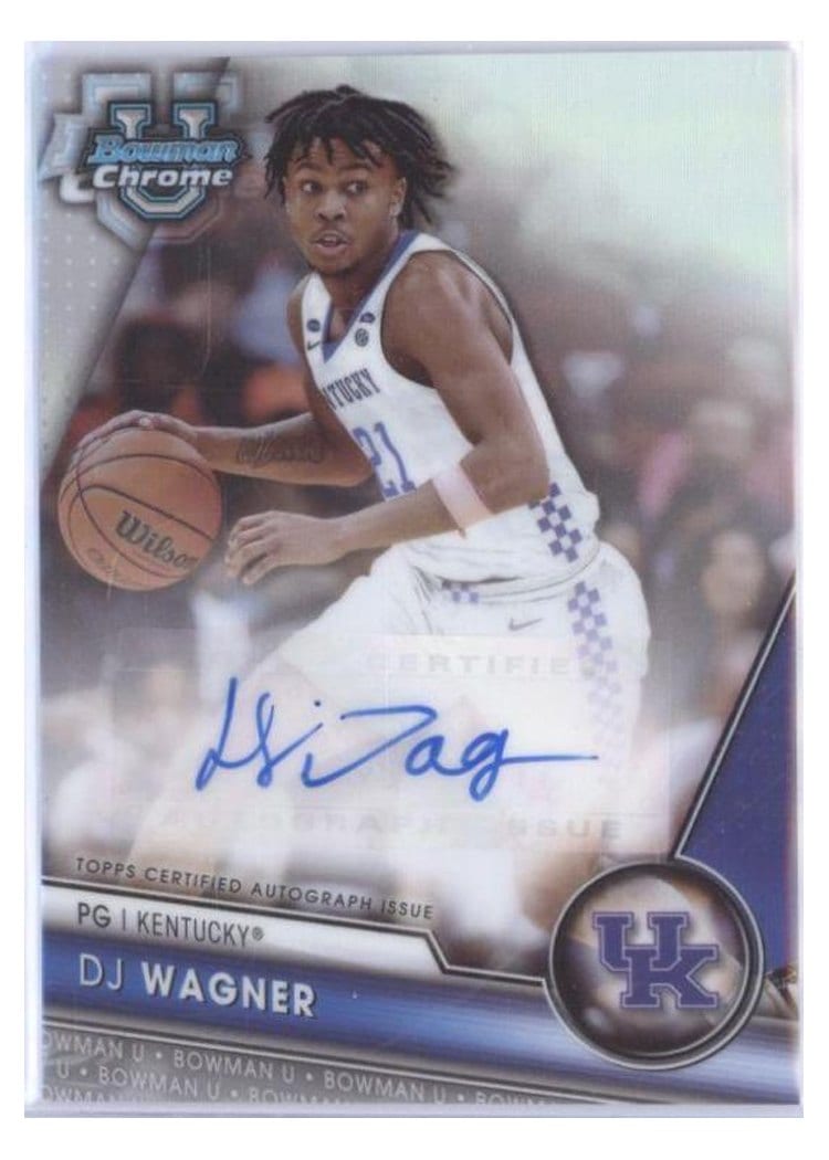 2023-24 Bowman University Chrome Bowman SP Image Variations Autographs DJ Wagner #BSPA-DW card