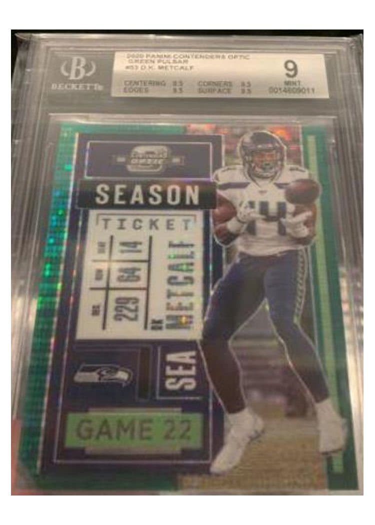 2020 Panini Contenders Optic Base Set DK Metcalf Green Pulsar #53 card
