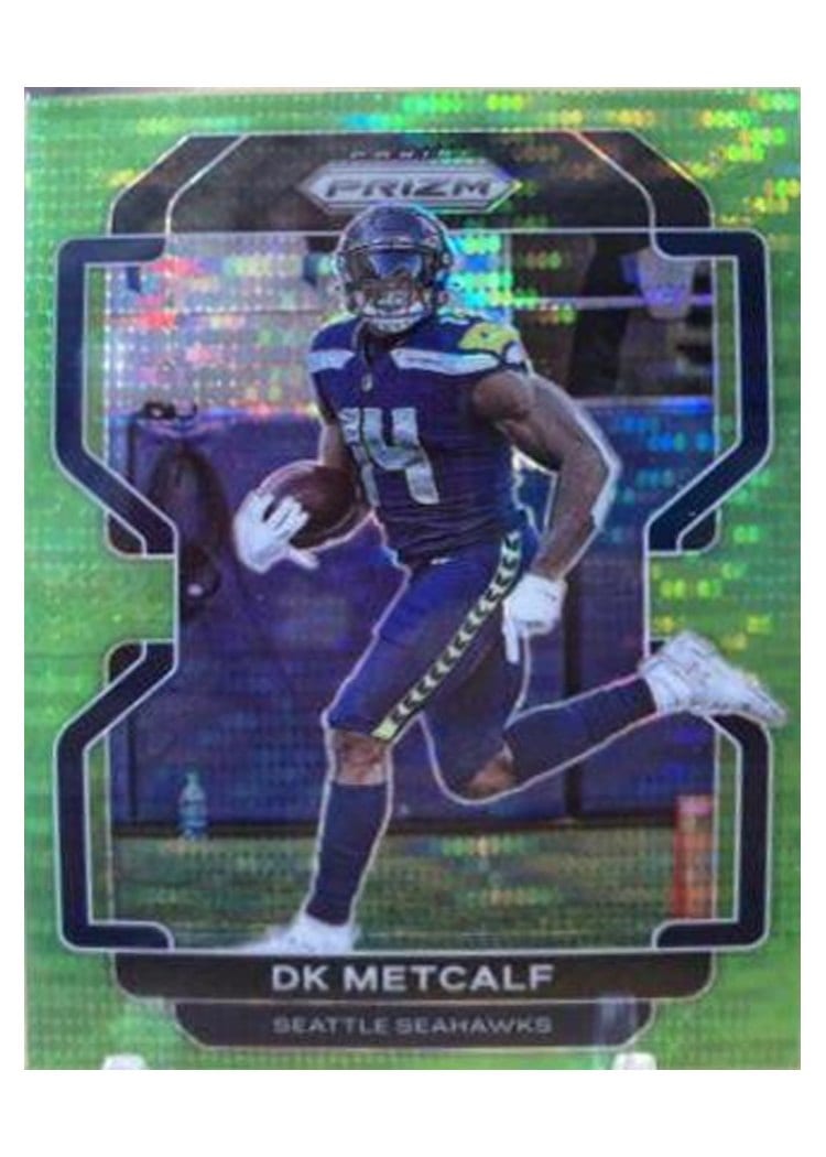 2021 Panini Prizm Base Set DK Metcalf Neon Green Pulsar Prizm #42 card