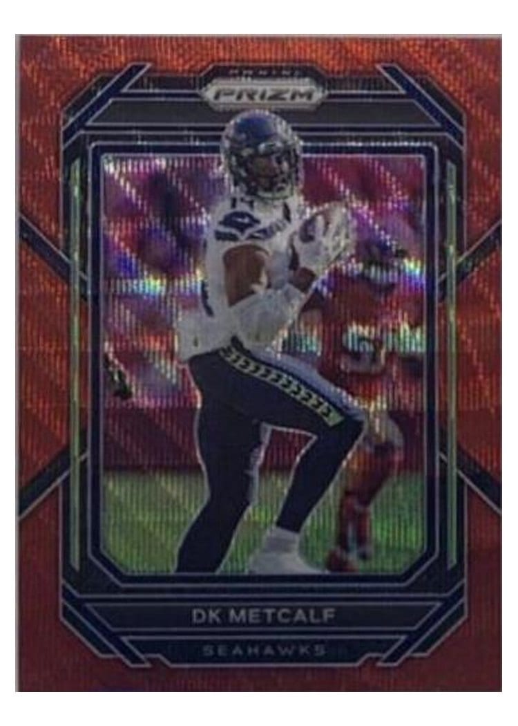 2022 Panini Prizm Base Set DK Metcalf Red Wave #256 card