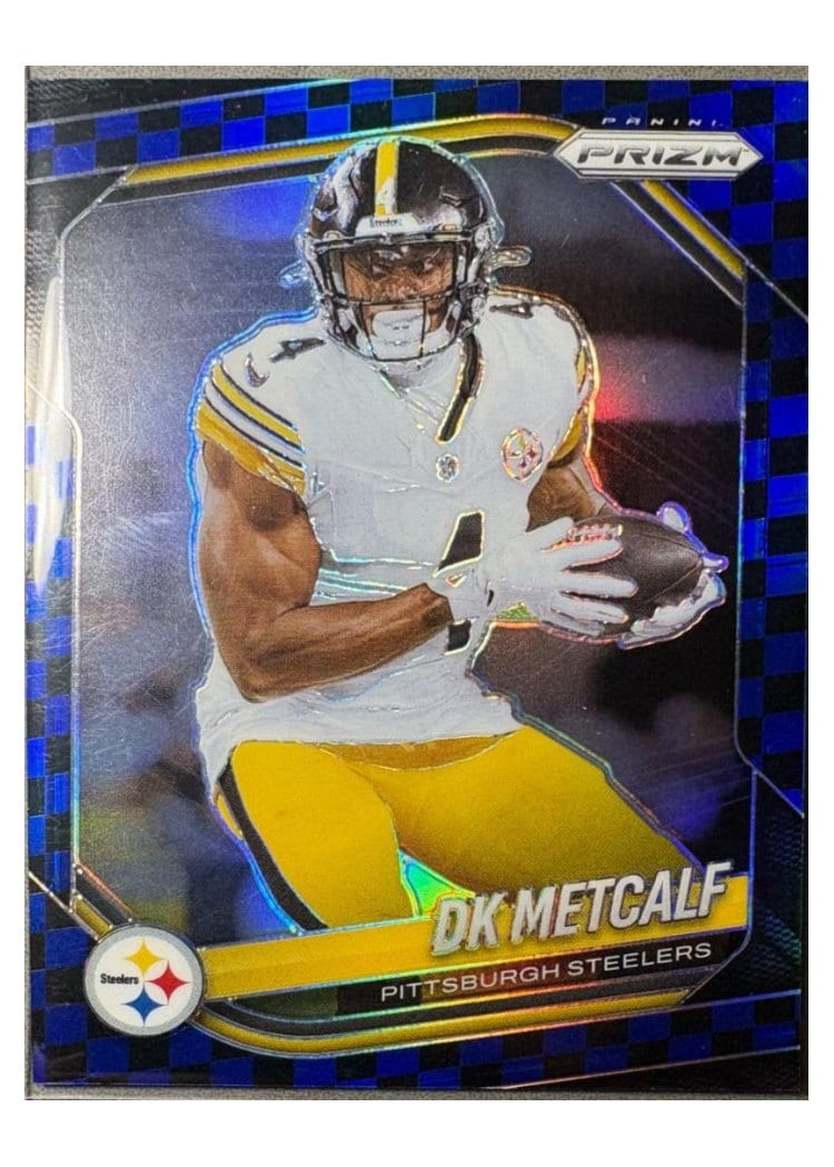 2025 Panini Prizm Base Set DK Metcalf Black Blue Checker #12 card