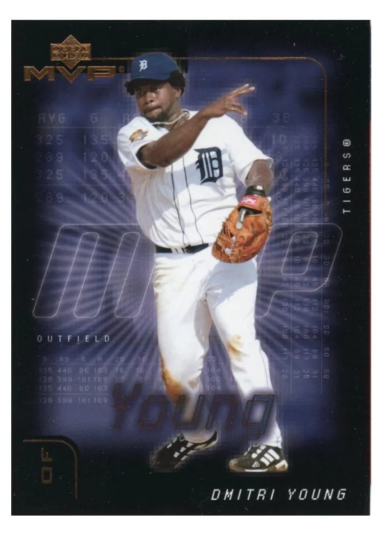 2002 Upper Deck MVP Dmitri Young #102 card