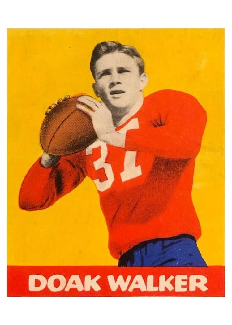 1948 Leaf Doak Walker Bright Yellow Background #4 card