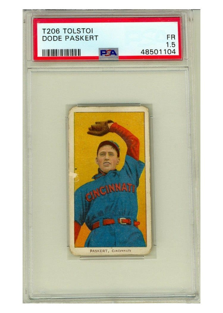 1909 T206 Tolstoi Dode Paskert card