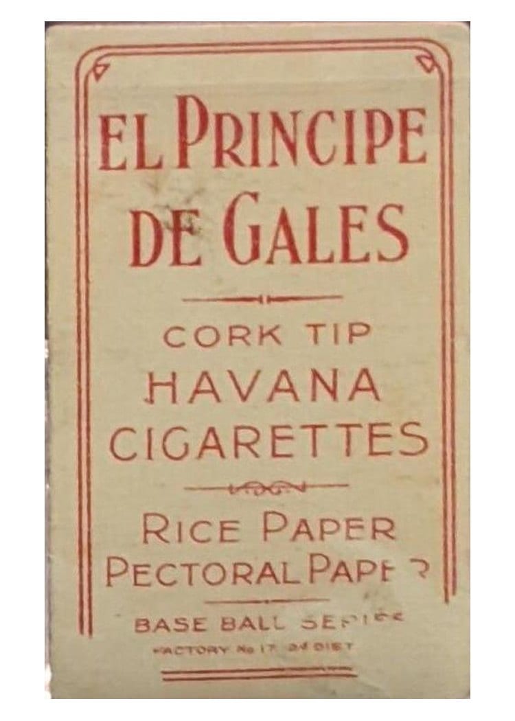 1909 T206 El Principe De Gales Dolly Gray card