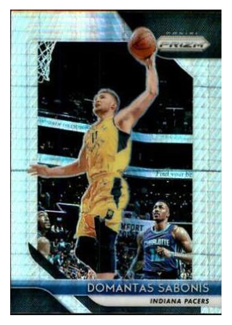2018-19 Panini Prizm Base Set Domantas Sabonis Hyper Prizm #174 card