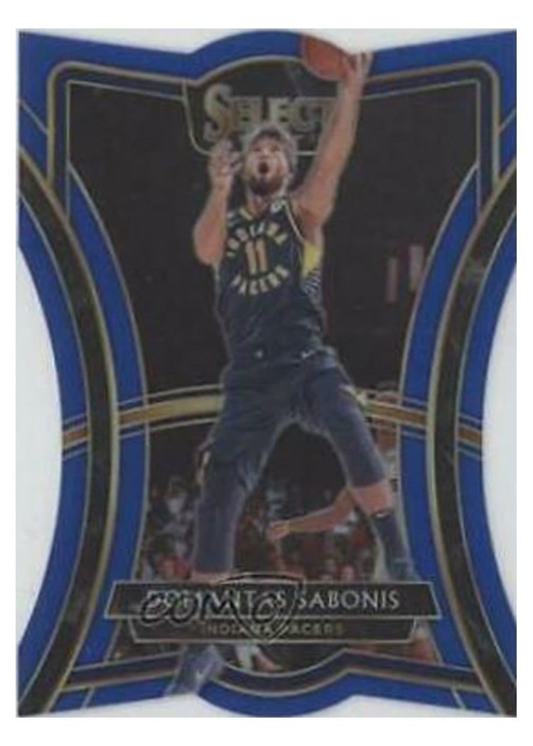 2019-20 Panini Select Base Set Domantas Sabonis Die Cut Blue Prizm #186 card