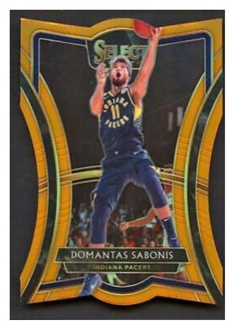 2019-20 Panini Select Base Set Domantas Sabonis Die Cut Orange Prizm #186 card