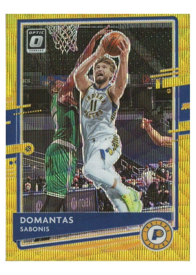 2020-21 Donruss Optic Base Set Domantas Sabonis Gold Wave #142 card