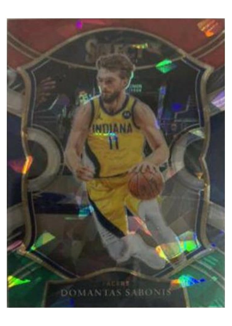 2020-21 Panini Select Base Set Domantas Sabonis Red White Green Ice #56 card