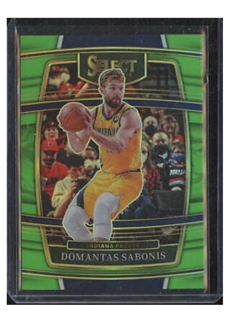 2021-22 Panini Select Base Set Domantas Sabonis Neon Green Prizm #73 card