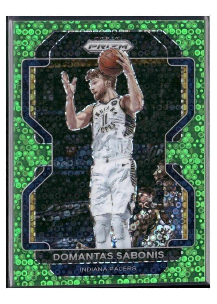 2021 Panini Prizm Domantas Sabonis Fast Break Neon Green Prizm #183 card