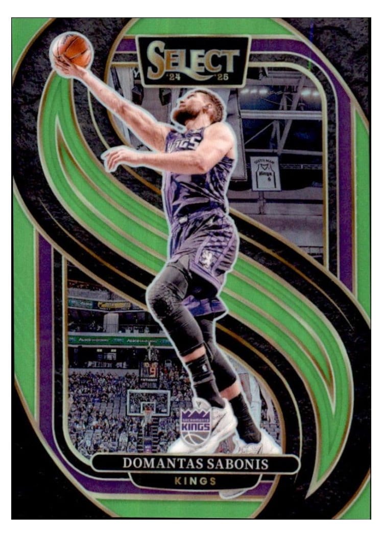 2024-25 Panini Select Base Set Domantas Sabonis Neon Green Prizm #135 card