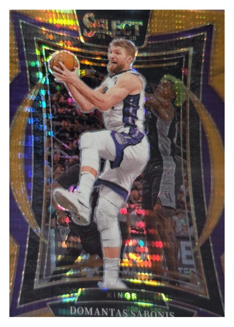 2024-25 Panini Select Base Set Domantas Sabonis Neon Orange Pulsar Prizm #24 card