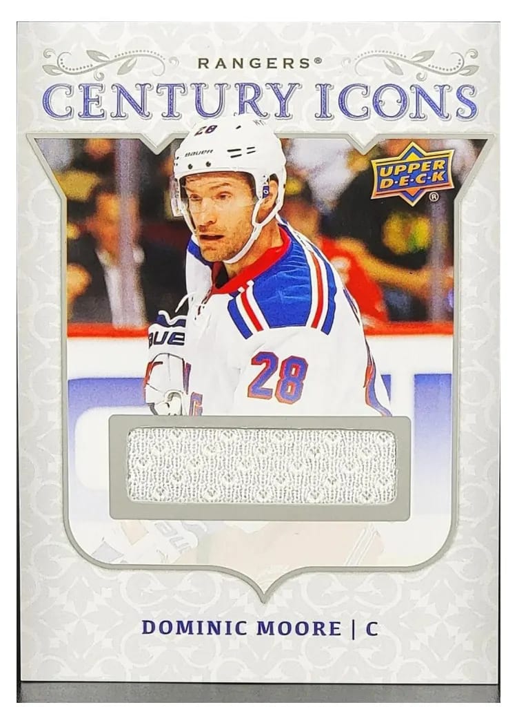 2025-26 Upper Deck New York Rangers Centennial Century Icon Relics Dominic Moore #CI-DM card