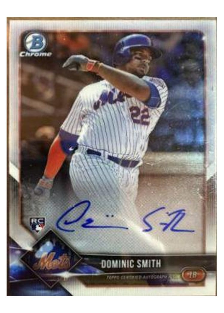 2018 Bowman Chrome Rookie Autographs Dominic Smith #CRA-DS card
