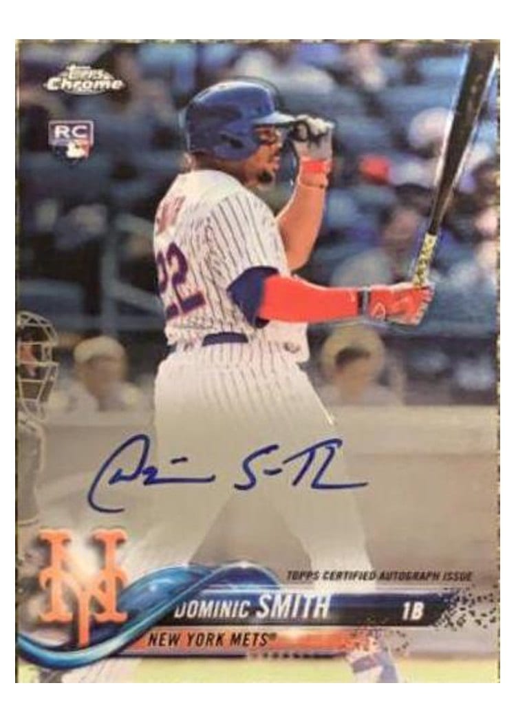 2018 Topps Chrome Rookie Autographs Dominic Smith #RA-DS card