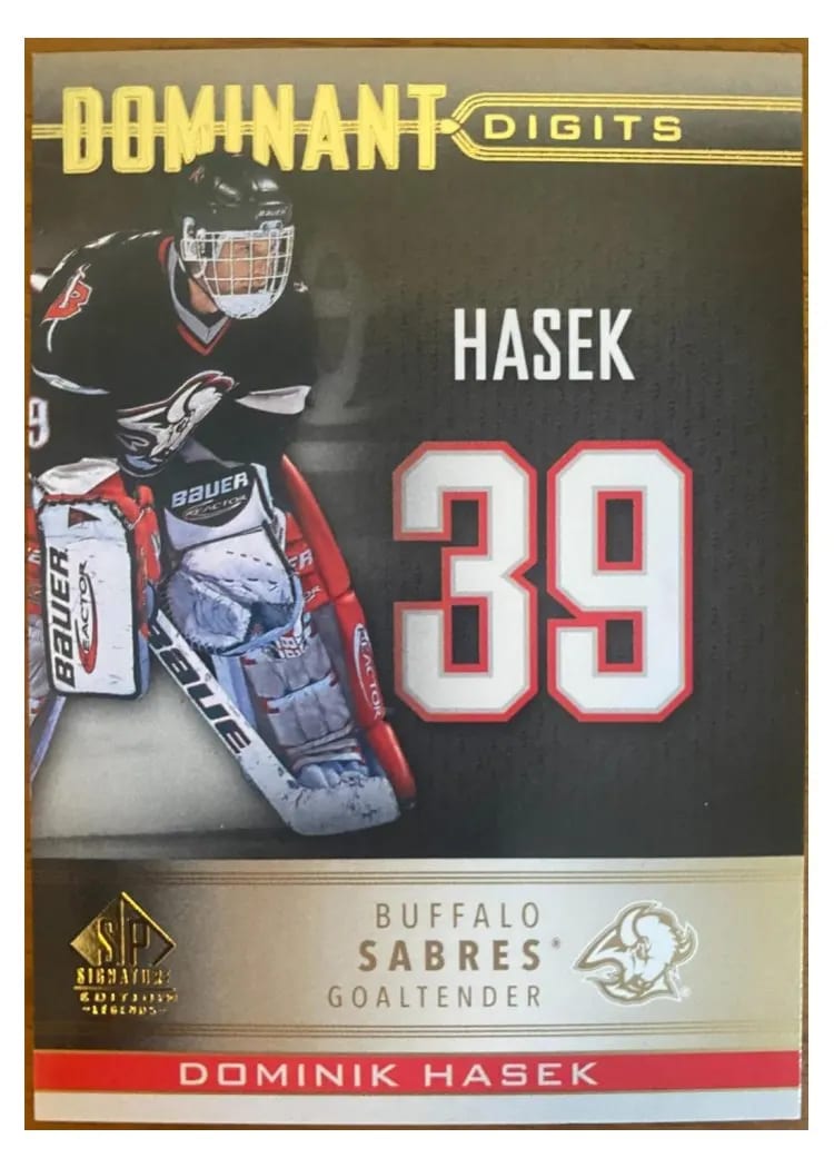 2020-21 SP Signature Edition Legends Dominant Digits Dominik Hasek #DD-26 card