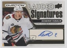 2021-22 Upper Deck Ovation Lauded Signatures Gold Dominik Kubalik #LS-DK card