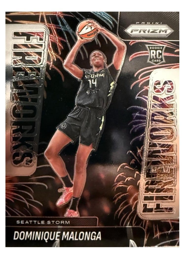 2025 Panini Prizm WNBA Fireworks Dominique Malonga #12 card