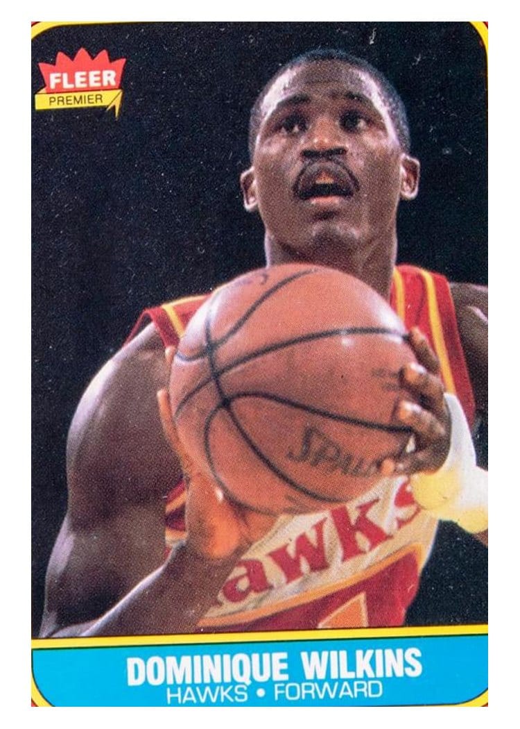 1986 Fleer Dominique Wilkins #121 card