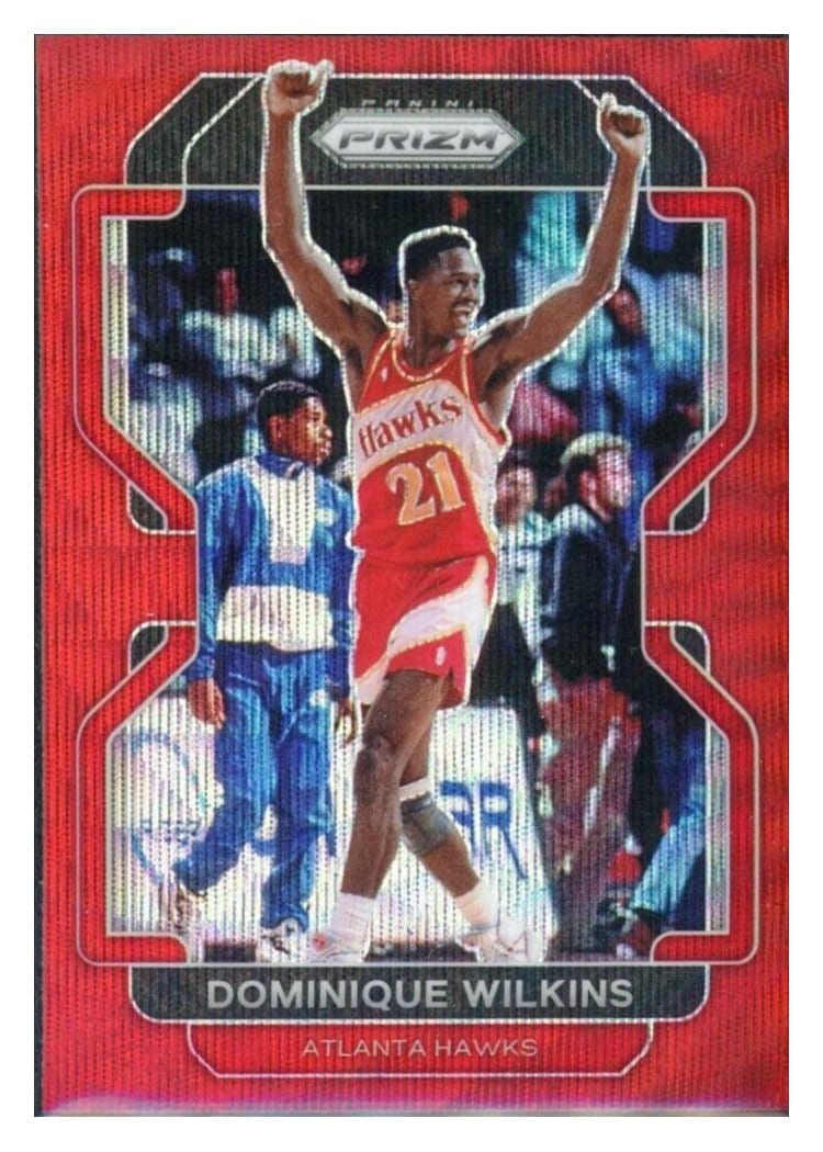 2021-22 Panini Prizm Base Set Dominique Wilkins Red Gold Wave #252 card