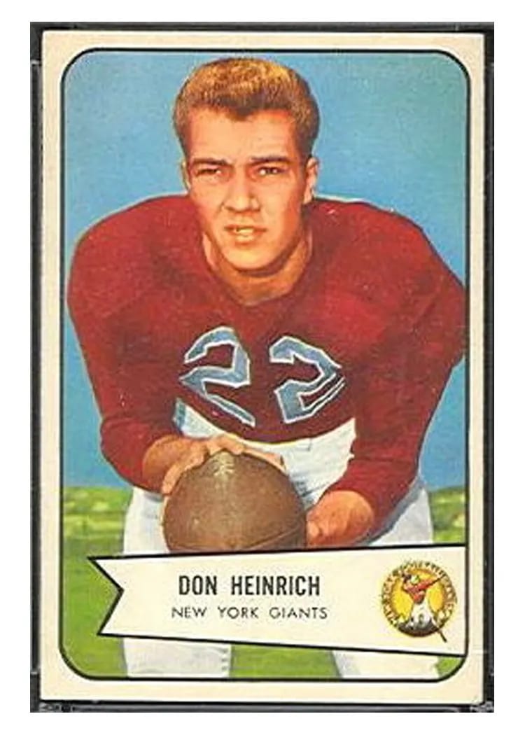 1954 Bowman Don Heinrich #92 card