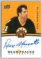 2023-24 Upper Deck Boston Bruins Centennial Bear Tracks Autographs Don Marcotte #BT-DM card