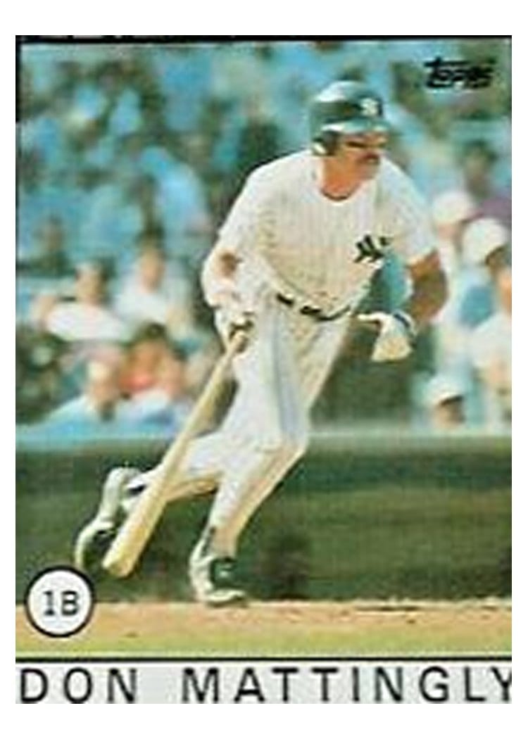 1986 Topps Don Mattingly Blank Back #180 card